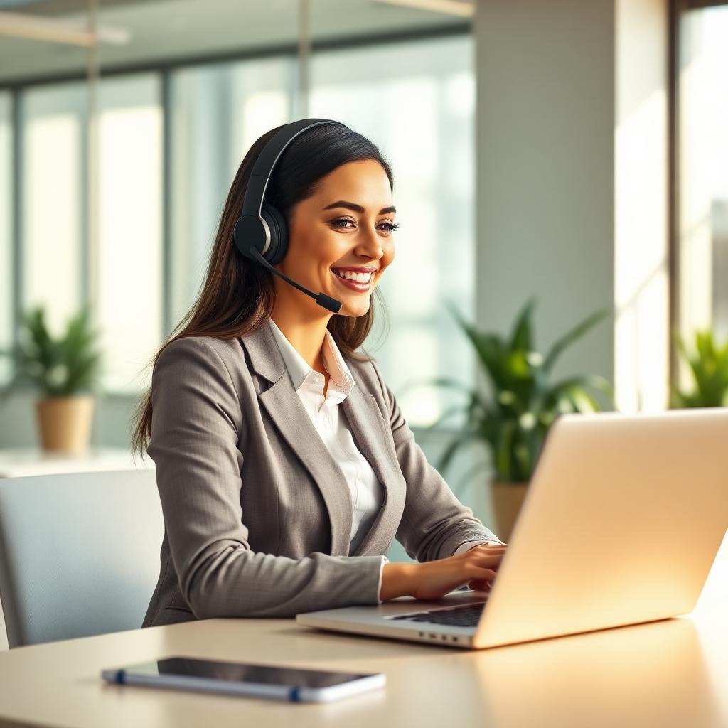 Support agent working alongside AI call assistance